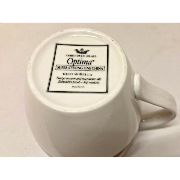 Christopher Stuart Morella Cup & Saucer Set 6.5" Optima HK105, Black Scroll Vtg. - Picture 5 of 5